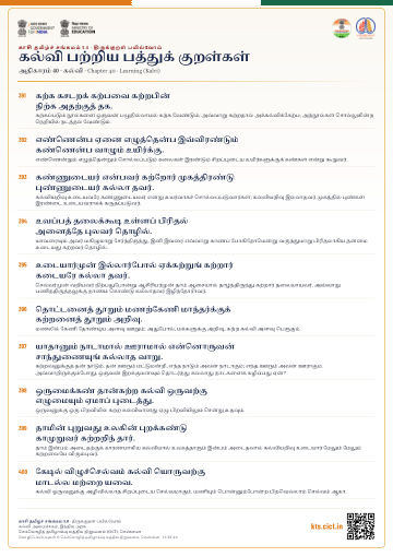 கல்வி பற்றிய பத்துக் குறள்கள்